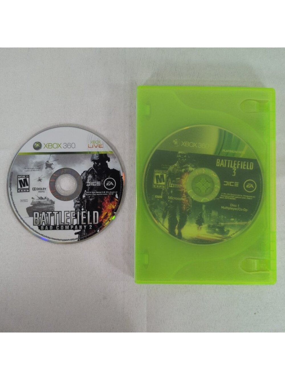 Battlefield Game Lot Bad Company 2 Battlefield 3 Xbox 360 Tested